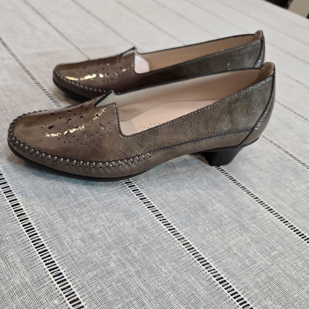 SAS Sonyo Portobello Taupe Patent Leather Dress Pumps Women's US 8 New Whitout B - Picture 4 of 12